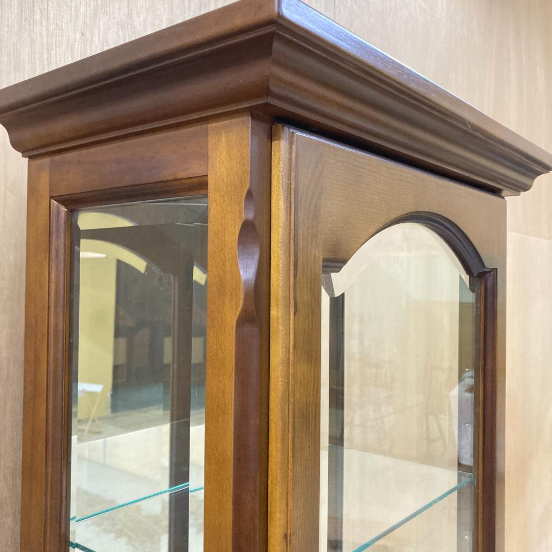 【カリモク】アンティーク　ガラスショーケース　飾り棚　コレクションボード