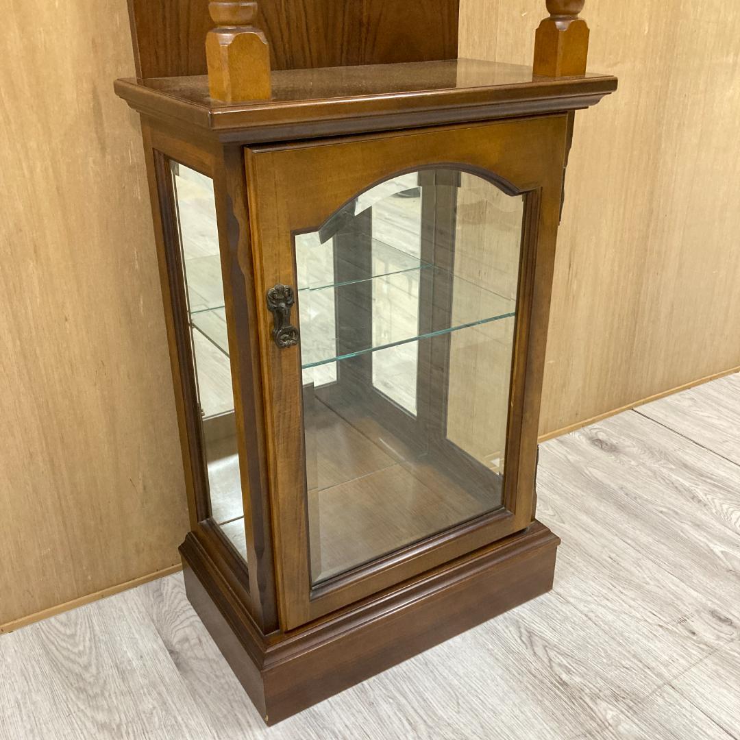 【カリモク】アンティーク　ガラスショーケース　飾り棚　コレクションボード