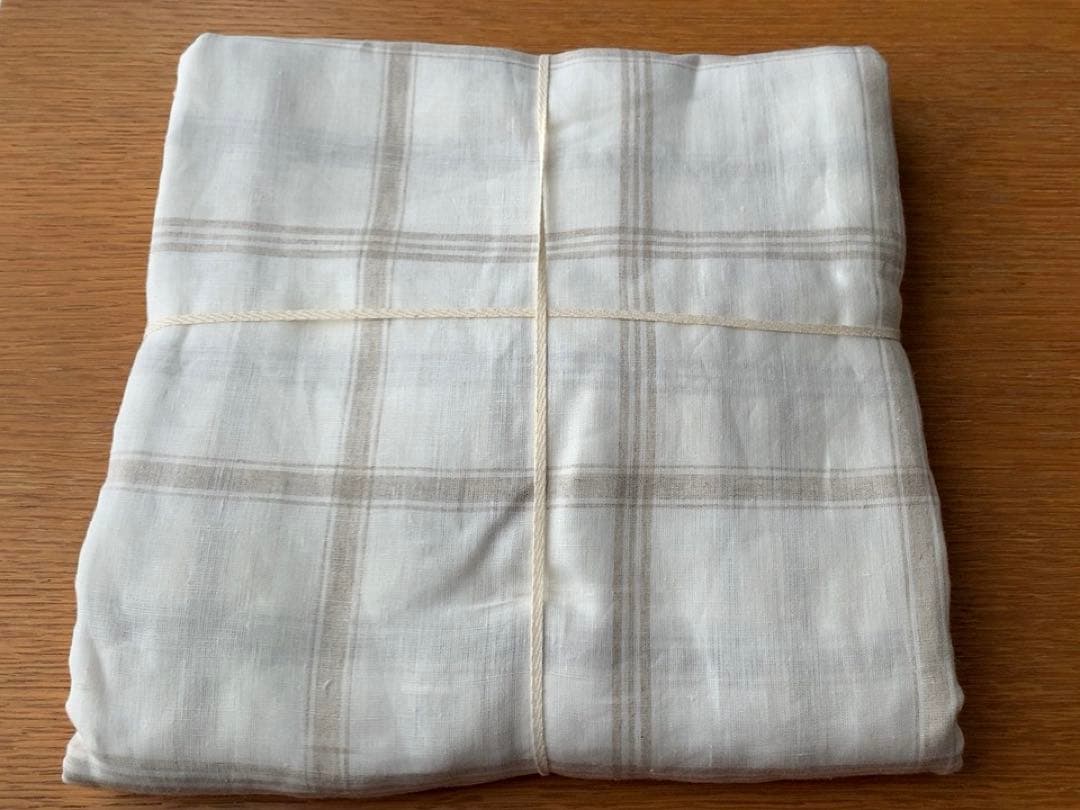 ①無印良品MUJI 麻平織 リネン 掛けふとんカバー　シングル