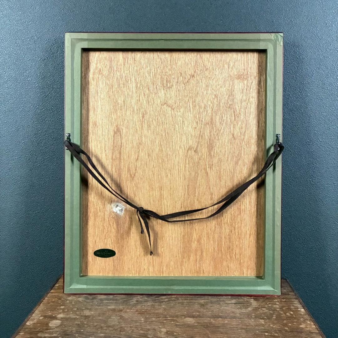 美品 岩谷徹「赤い魚」カラーメゾチント 銅版画 直筆サイン入り 額縁入り