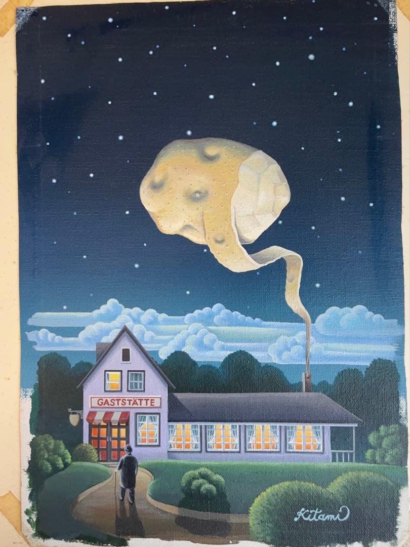 2026年始特別販売！　特別お値下げ！北見隆　アクリル原画　幻想的な風景画