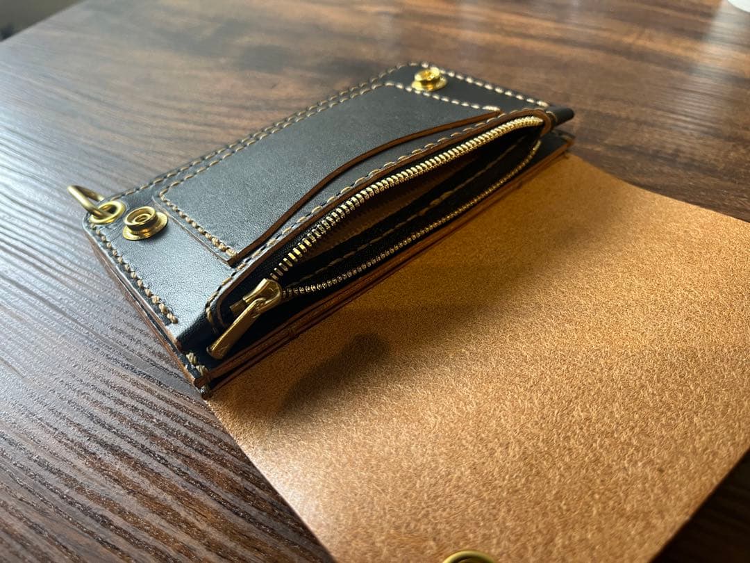 茶芯　トラッカーウォレット　栃木レザー 002