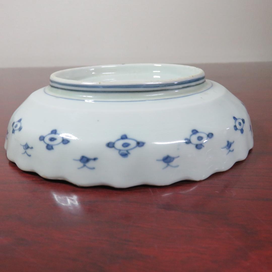 中皿 2枚 鳥 花 島 海 染付 明治 大正 その2