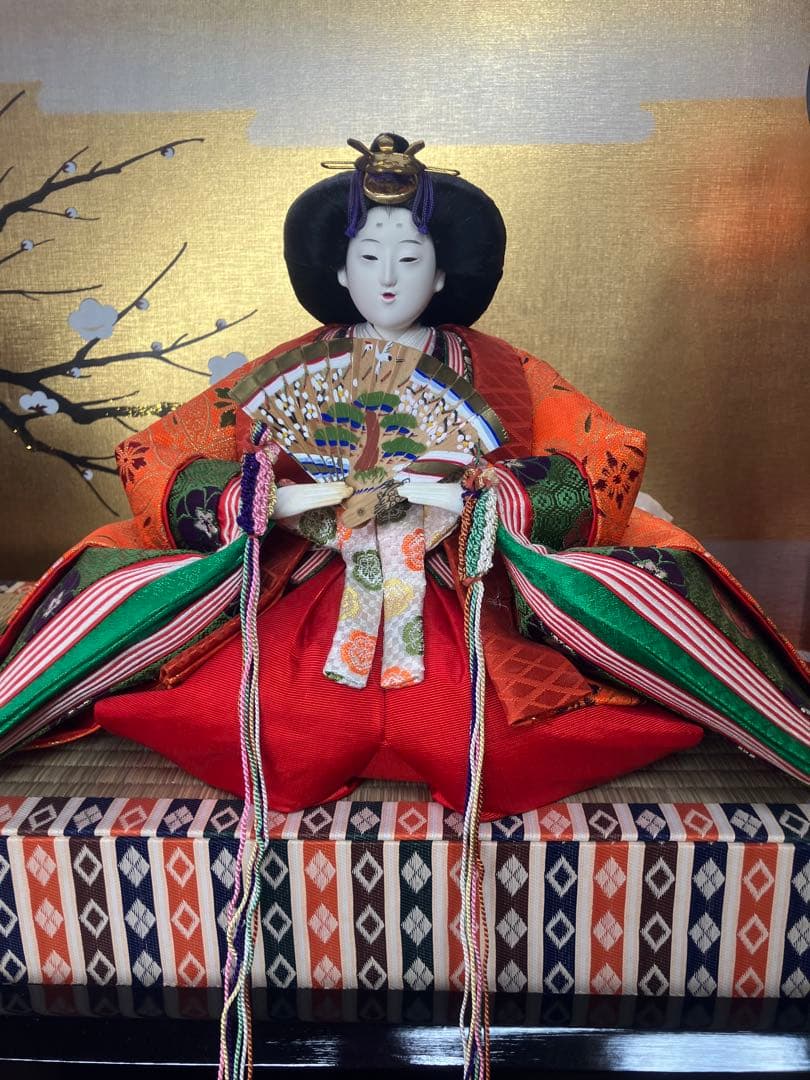 とうぎょくひな人形　毛氈付き　取り扱い説明書付き