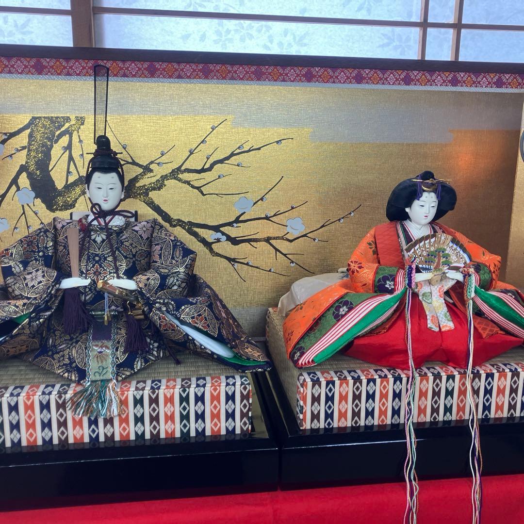 とうぎょくひな人形　毛氈付き　取り扱い説明書付き