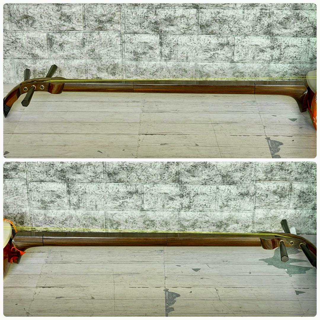 訳あり 中棹三本継三味線 紅木or紫檀・丸打胴・樹脂撥付き