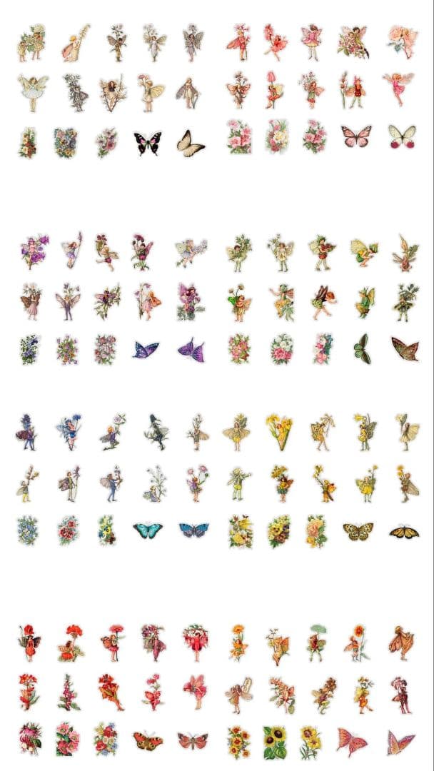 ラスト♡　フラワーフェアリーズ　ステッカー　メモ　44点　まとめ売り