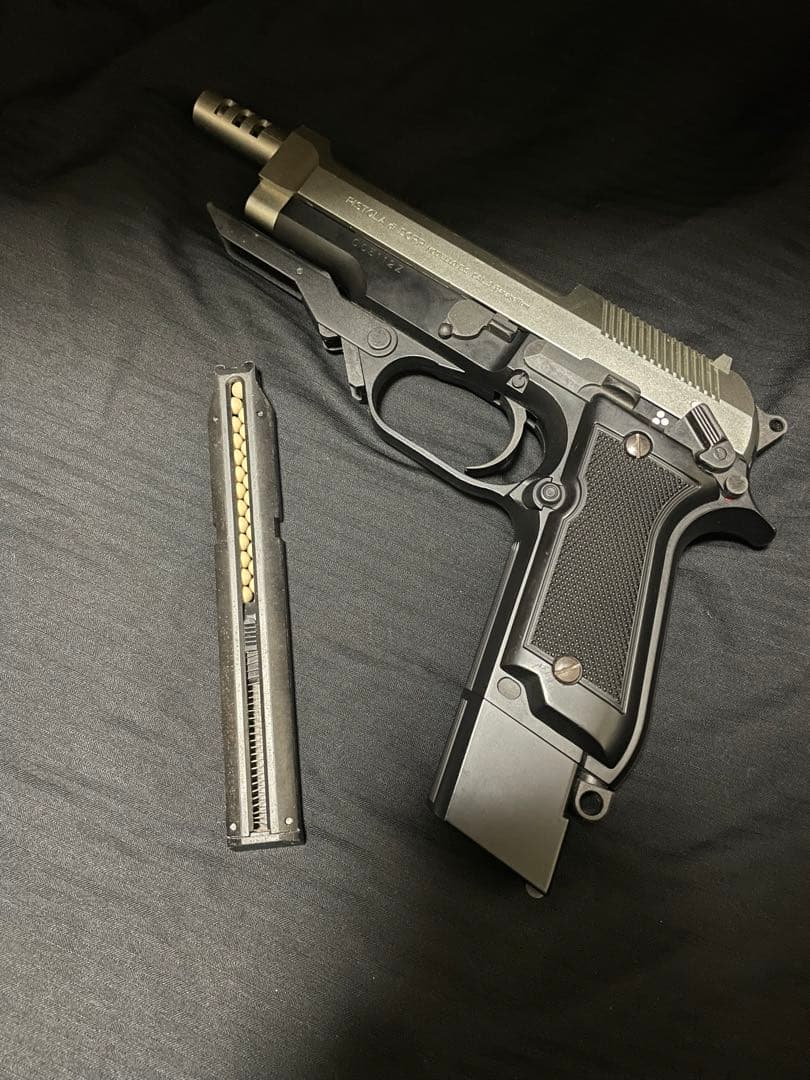 【微カスタム】東京マルイ　電動ガン　M93R シルバースライド　リポ化SBD取付