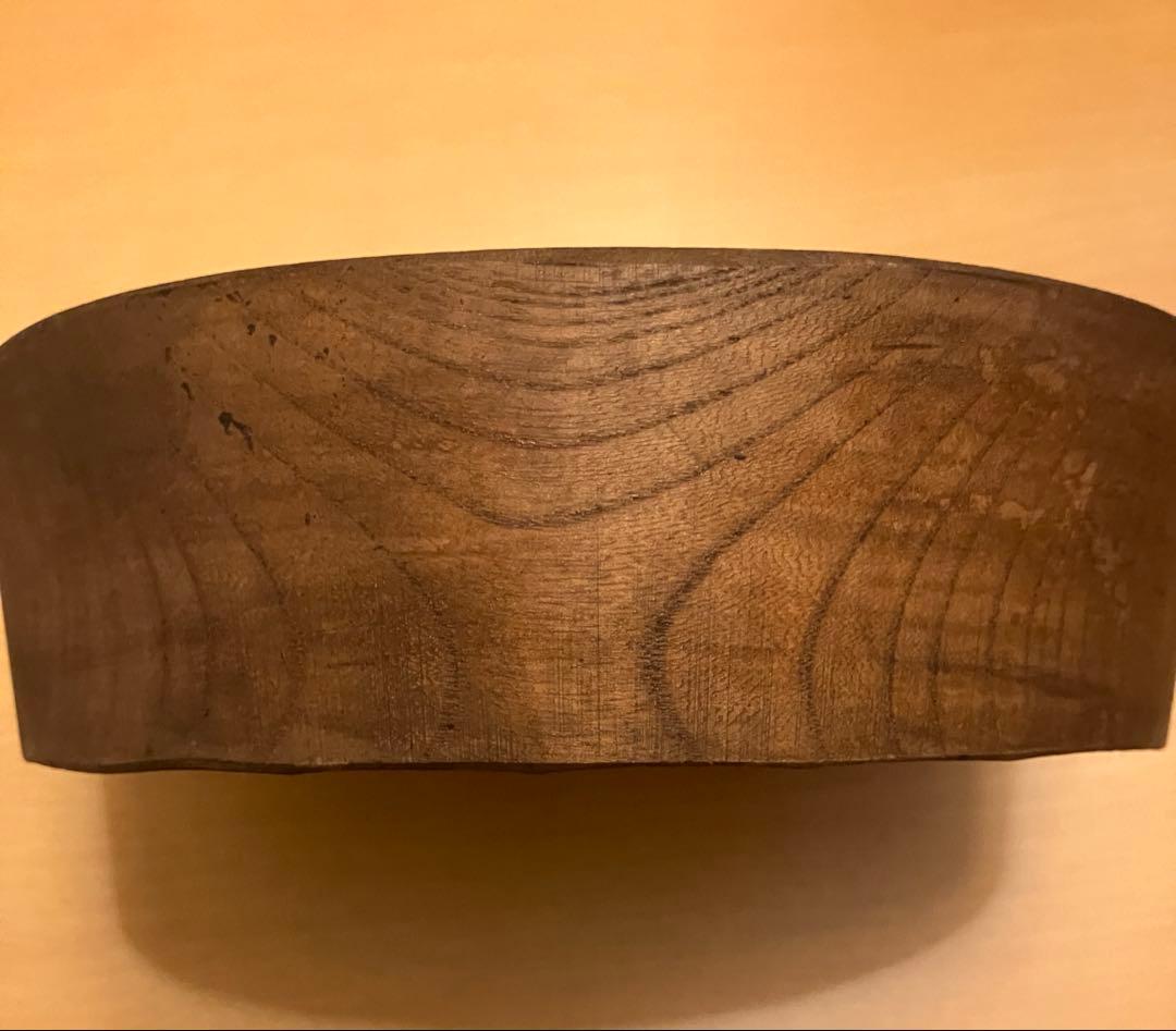 我谷盆風　ケヤキ材　楕円型フルーツボウル　フルーツトレイ深め