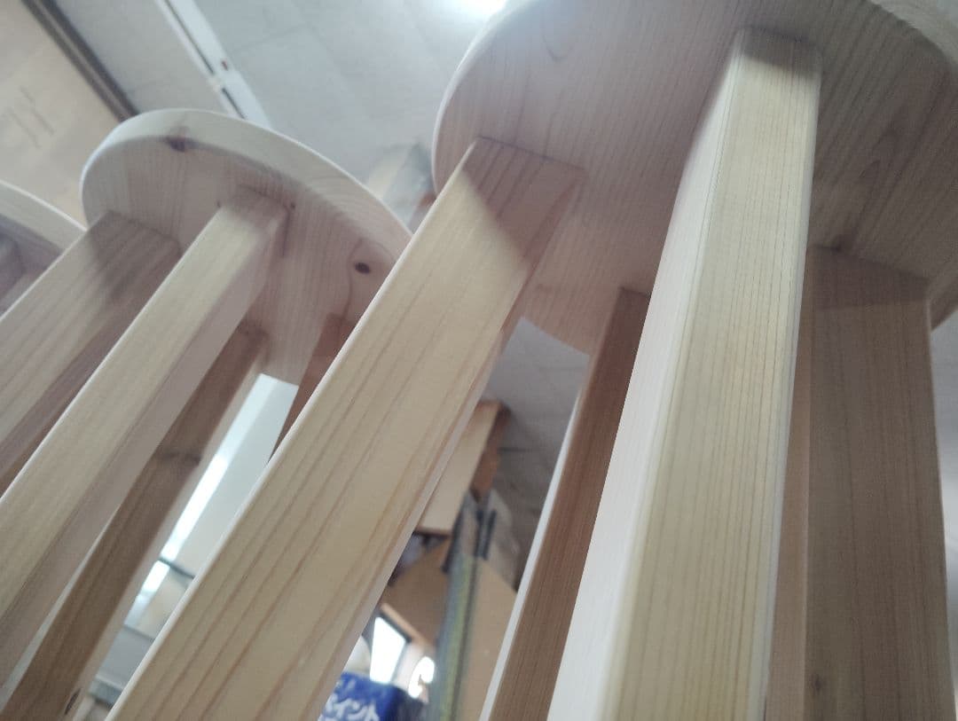 ひのきスツール 4脚セット　直径24 高さ65　Nordic Design