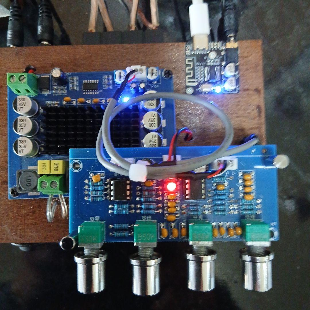 【極上ONKYOサウンド】Bluetoothパワーアンプ自作セット14G極太線付