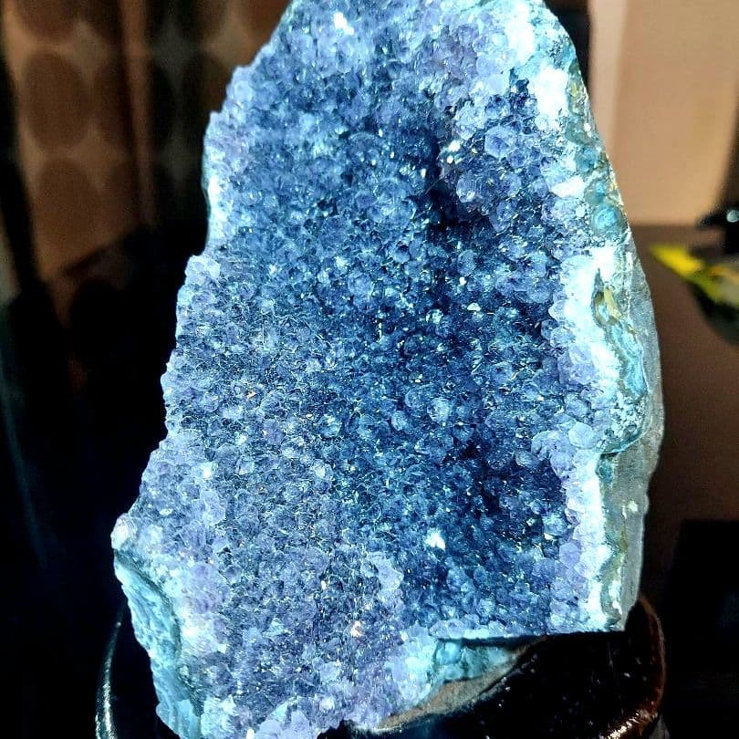 大きな1.1kg超え紫水晶アメジストクラスター原石 台座も付いてこの価格 493