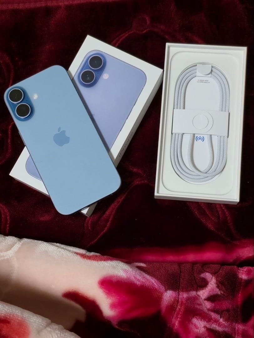 Apple iPhone 17ミストブルー 本体と充電ケーブル