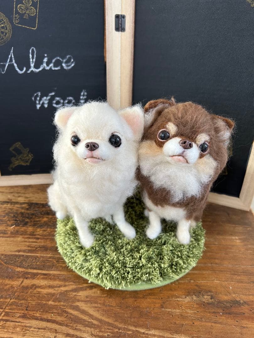 alice... 羊毛フェルト　ハンドメイド　チョコタンチワワ　Lサイズ