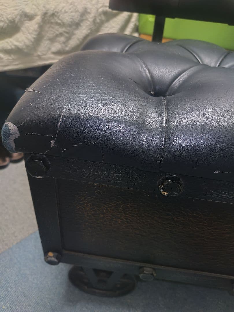 大幅値下げしました　不二貿易希少な滑車付き収納ボックスチェア　アンティークレトロ