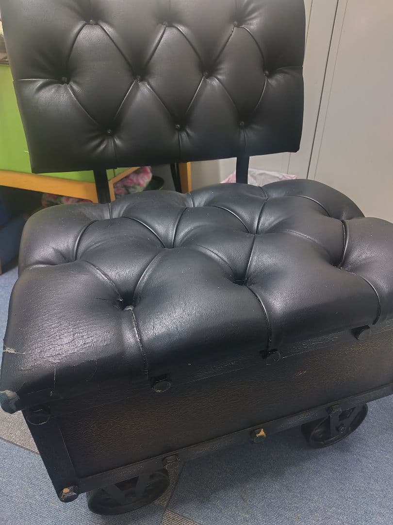 大幅値下げしました　不二貿易希少な滑車付き収納ボックスチェア　アンティークレトロ