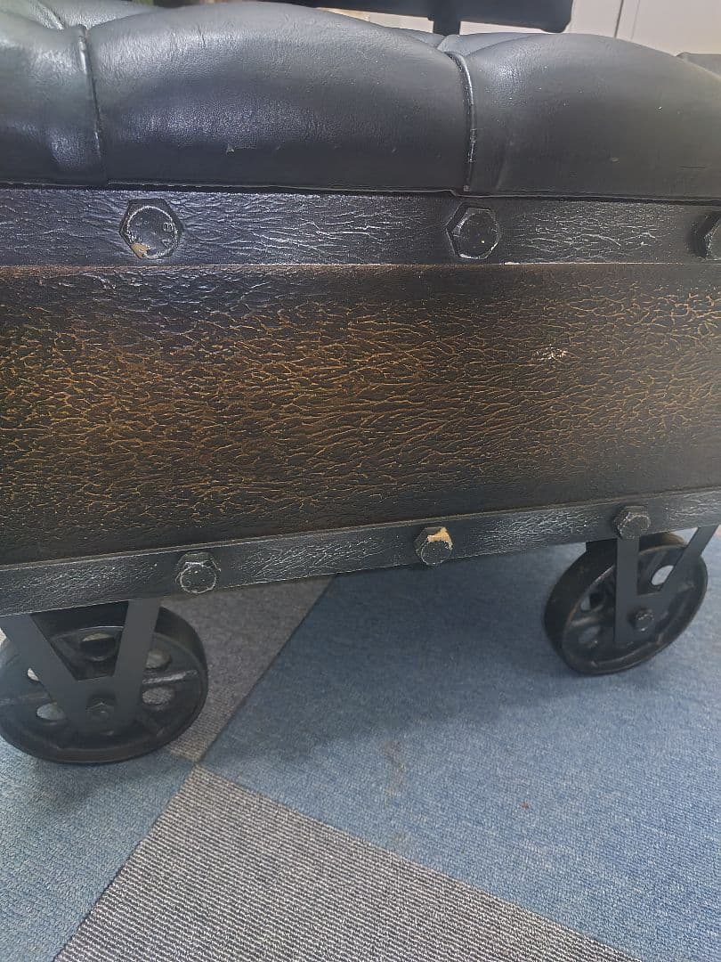 大幅値下げしました　不二貿易希少な滑車付き収納ボックスチェア　アンティークレトロ