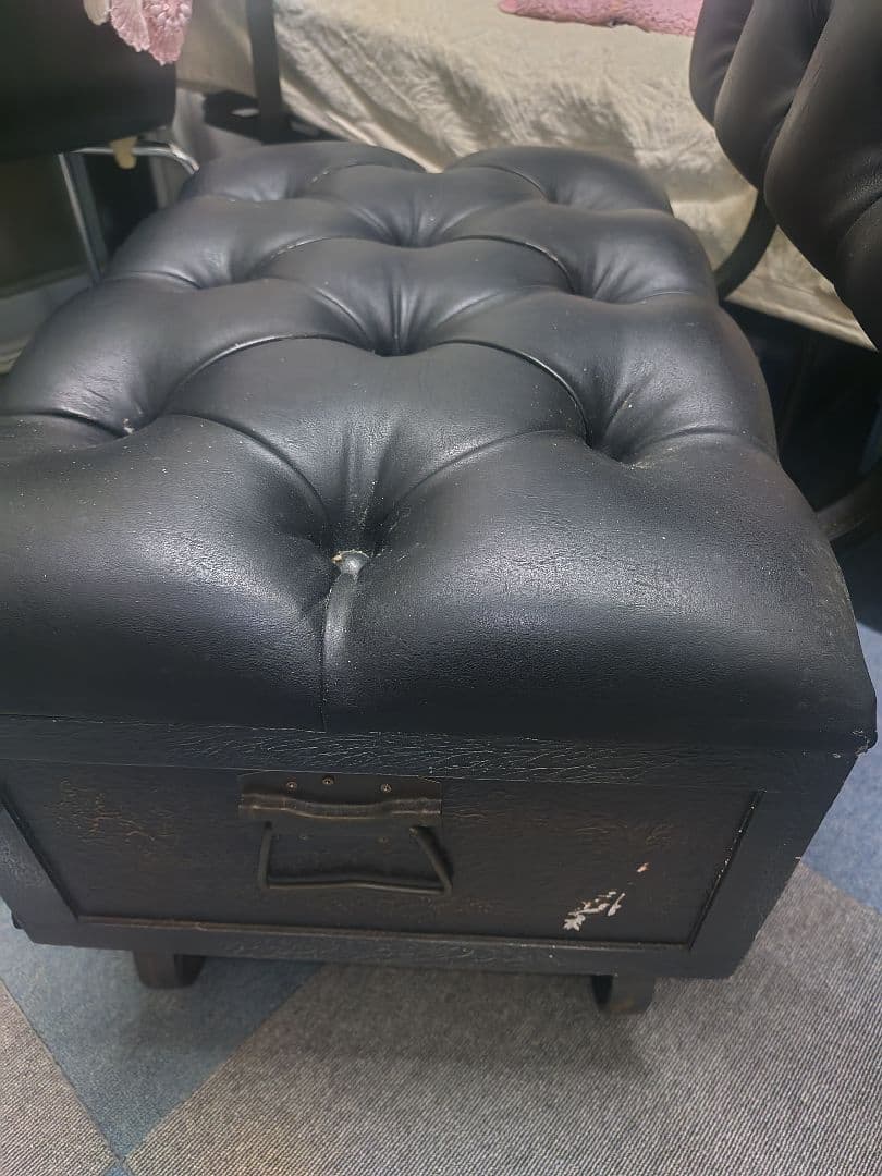 大幅値下げしました　不二貿易希少な滑車付き収納ボックスチェア　アンティークレトロ