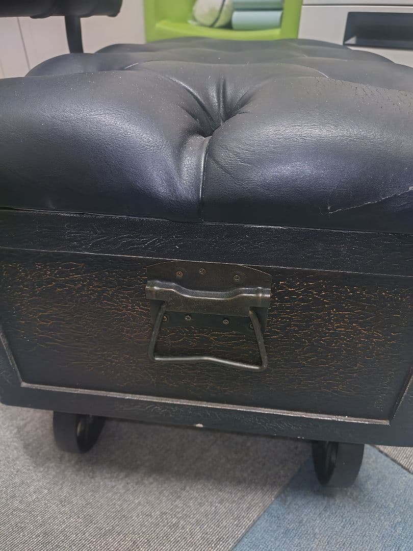 大幅値下げしました　不二貿易希少な滑車付き収納ボックスチェア　アンティークレトロ