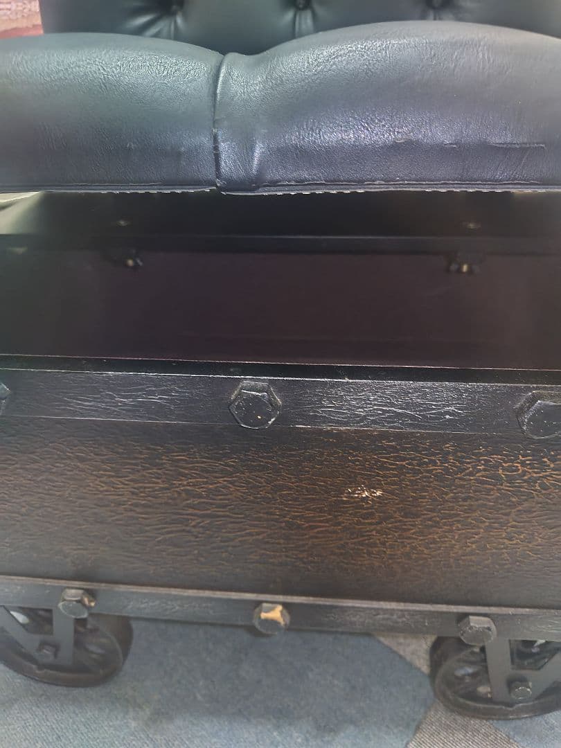 大幅値下げしました　不二貿易希少な滑車付き収納ボックスチェア　アンティークレトロ