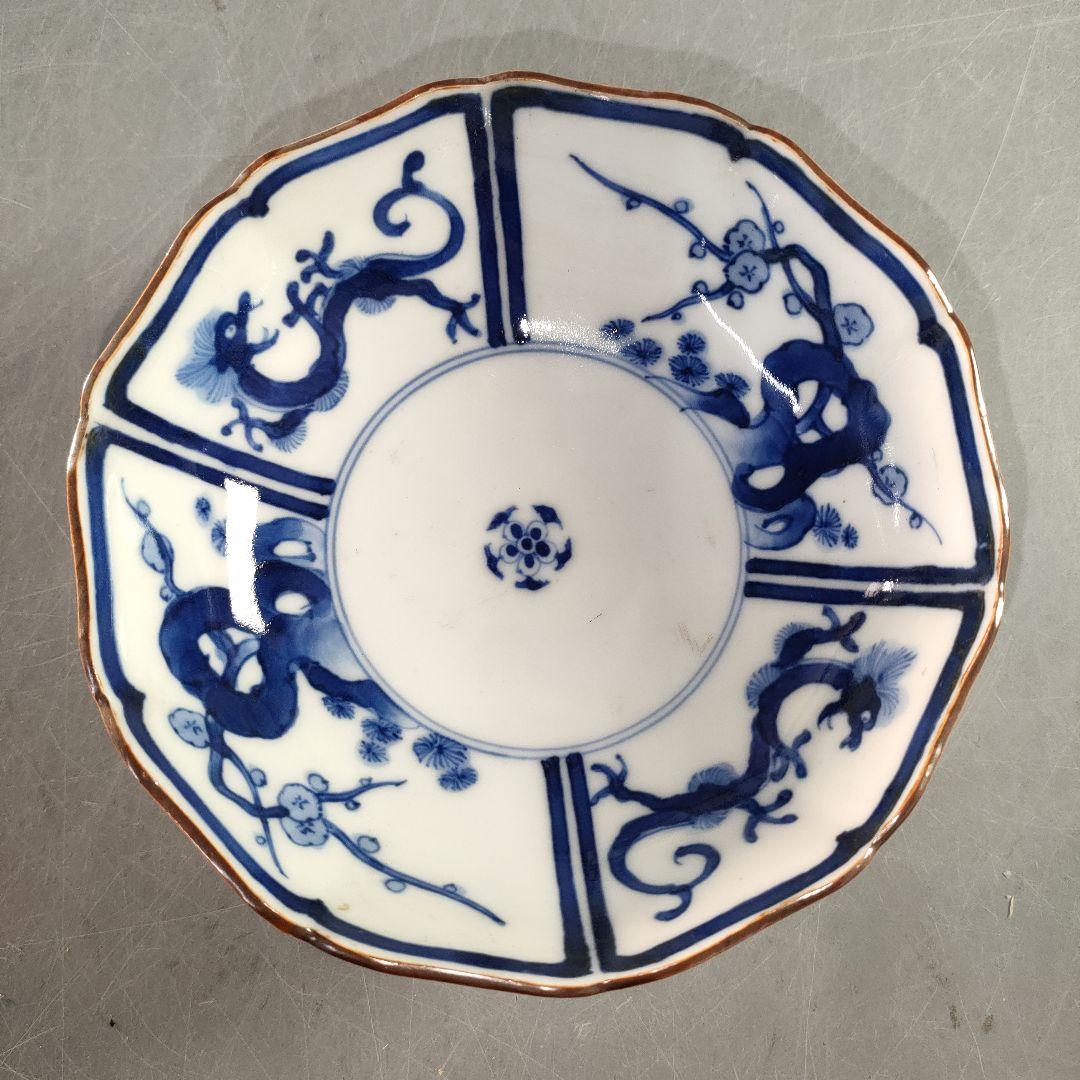 A1347-2/染付龍梅花文銘々皿6客/小鉢/向付/飾鉢/盛鉢/菓子鉢/懐石道具