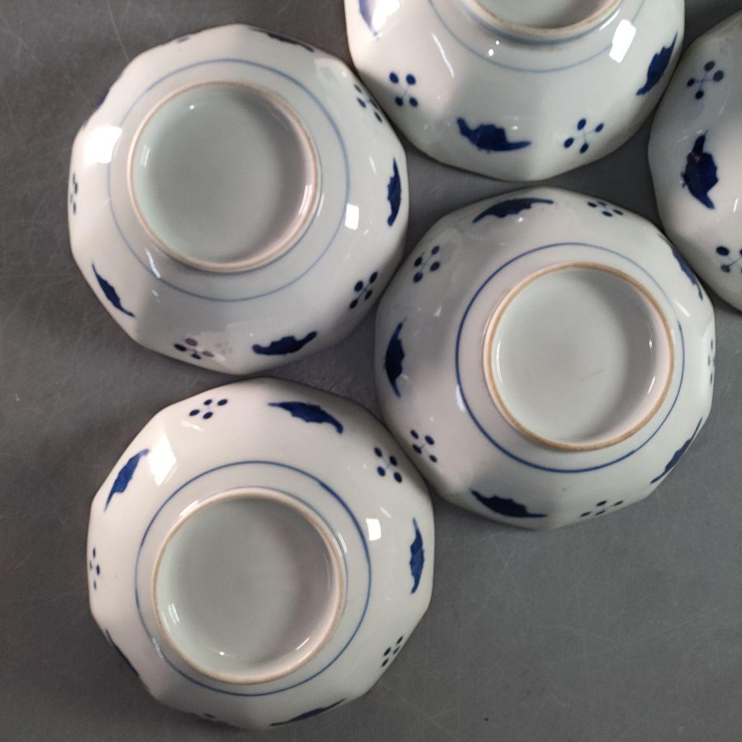 A1347-2/染付龍梅花文銘々皿6客/小鉢/向付/飾鉢/盛鉢/菓子鉢/懐石道具