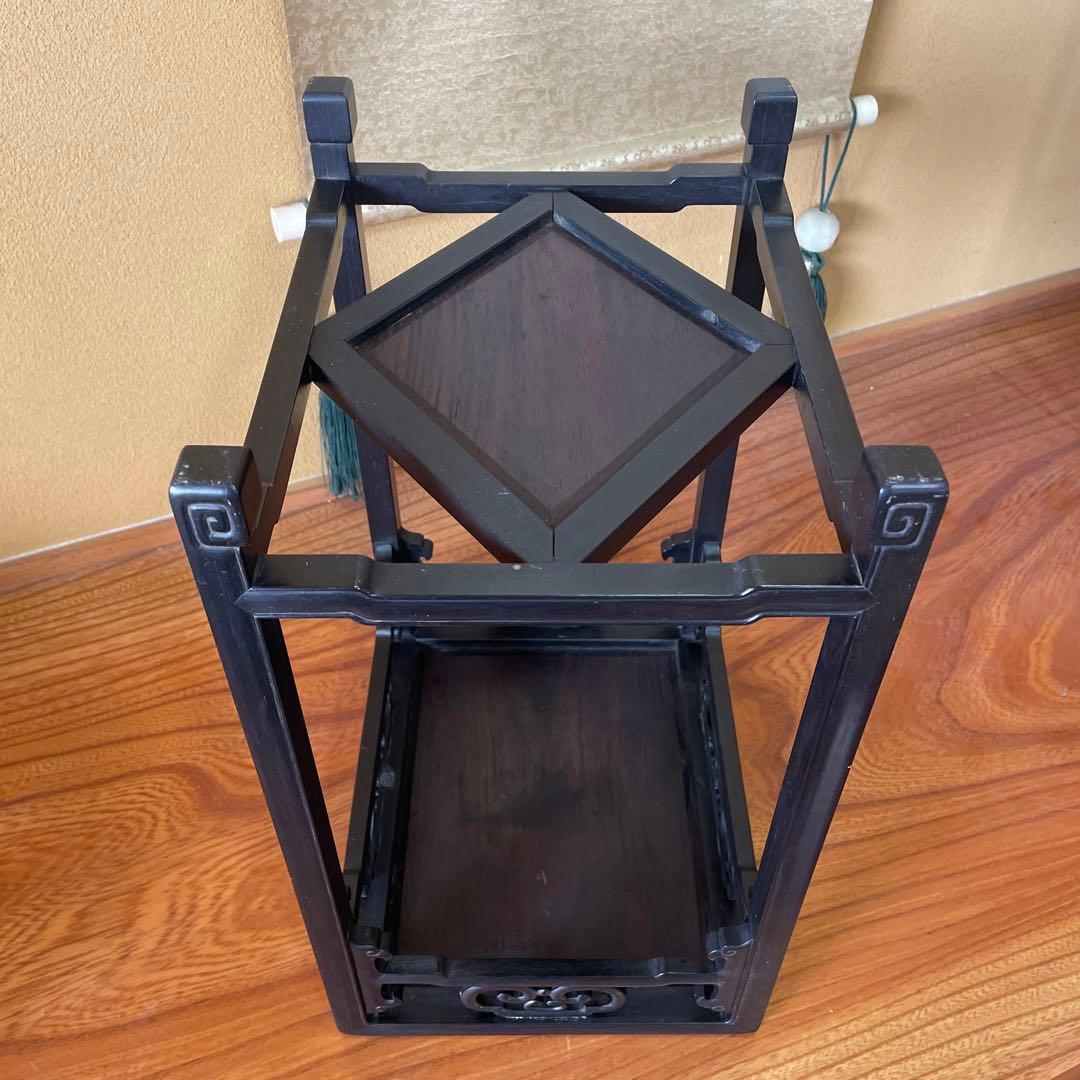 花台 飾り台 香炉台 盆栽台 花瓶台 サイドテーブル 木製 レトロ アンティーク