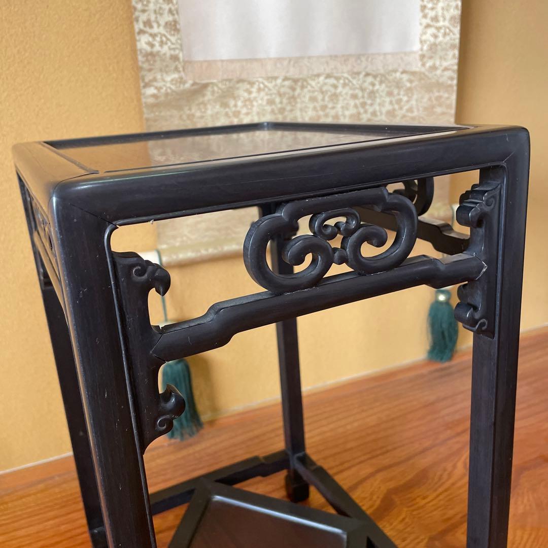 花台 飾り台 香炉台 盆栽台 花瓶台 サイドテーブル 木製 レトロ アンティーク