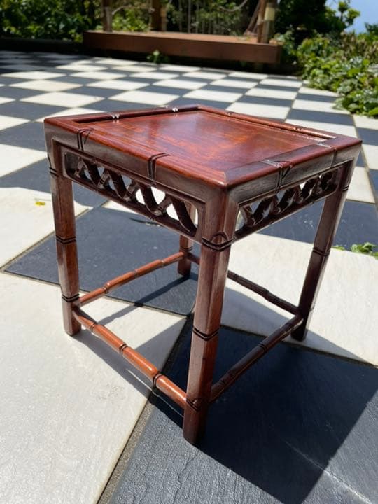 木の飾り棚　亀の子　椅子　アンティーク　４個セット