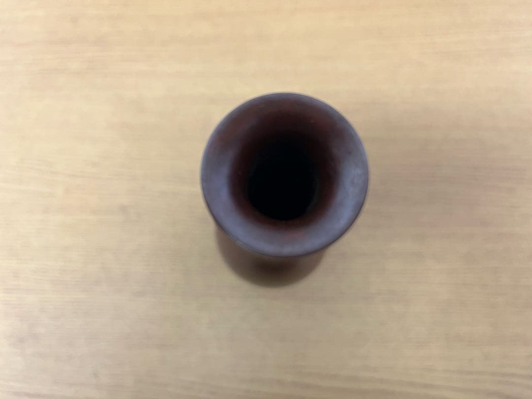 鋳銅鶴首花瓶　中島保美
