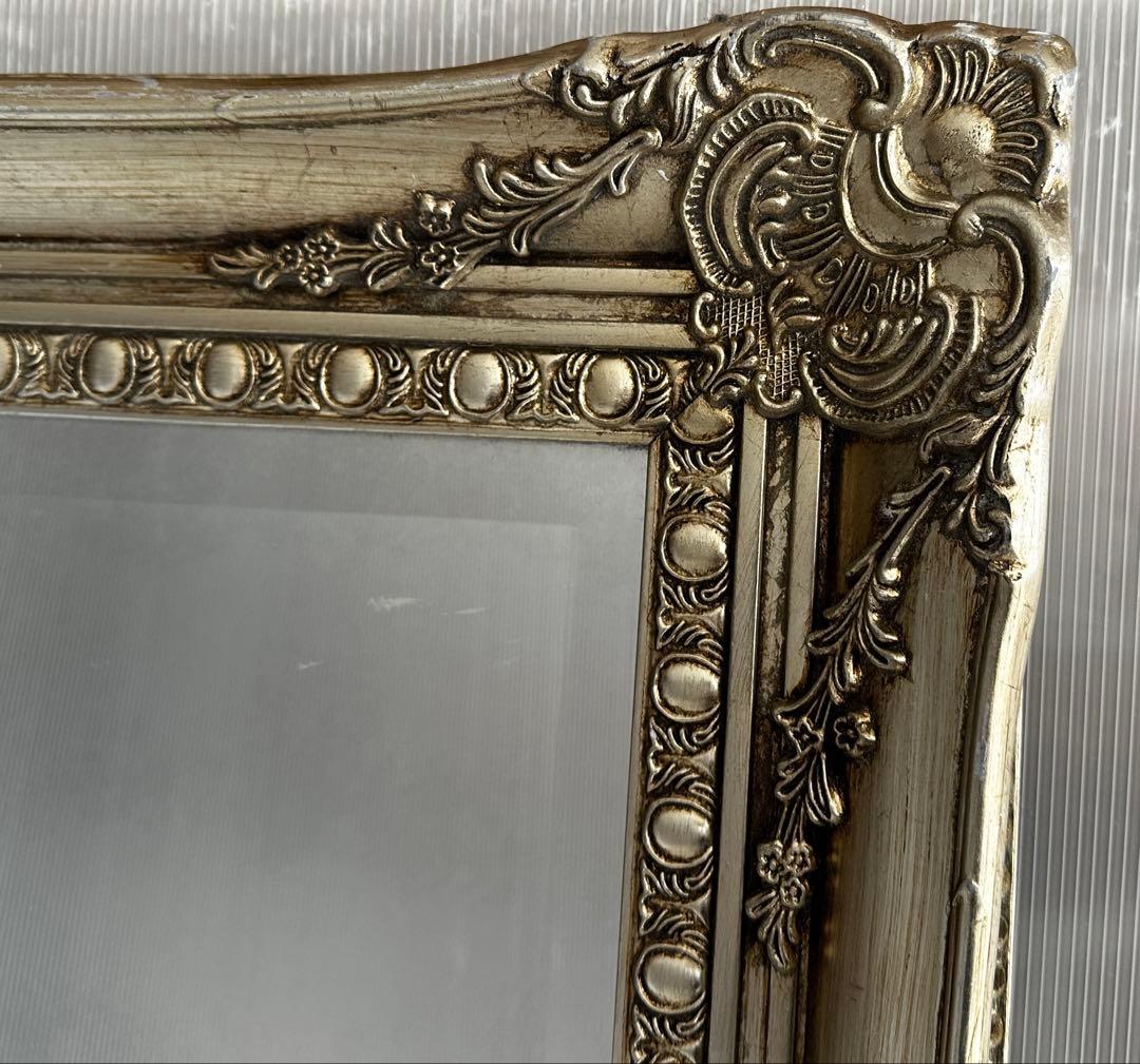 アンティーク調 シルバーフレーム 全身鏡