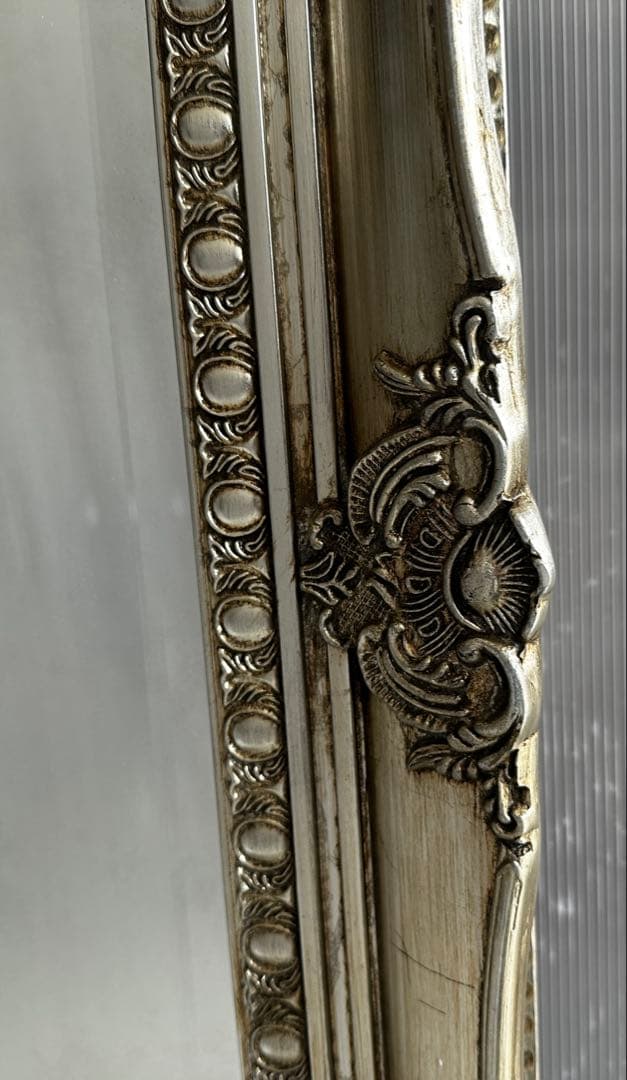 アンティーク調 シルバーフレーム 全身鏡