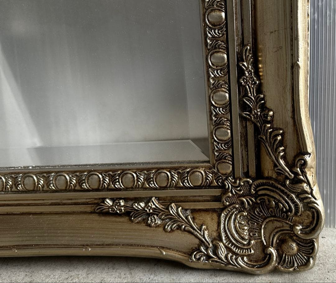 アンティーク調 シルバーフレーム 全身鏡