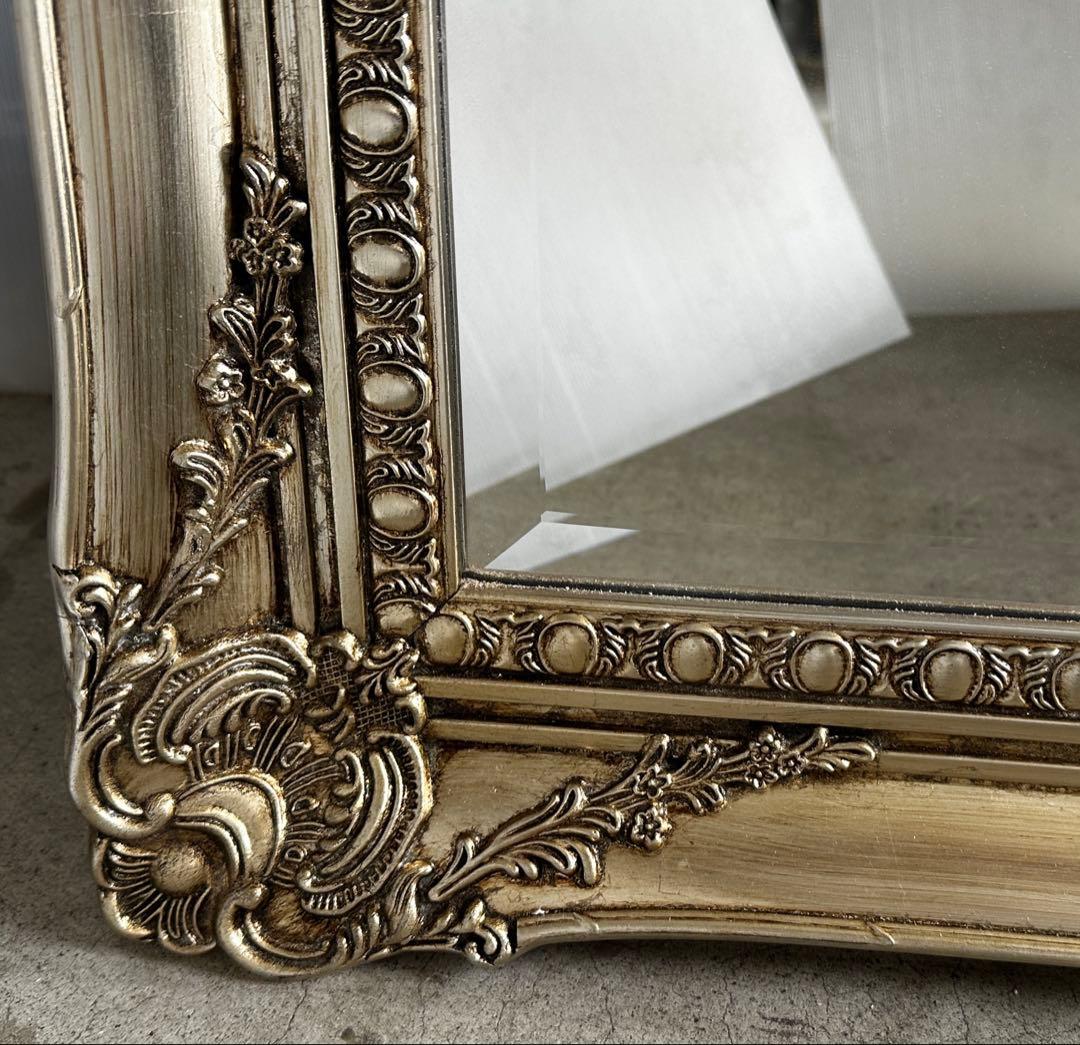 アンティーク調 シルバーフレーム 全身鏡