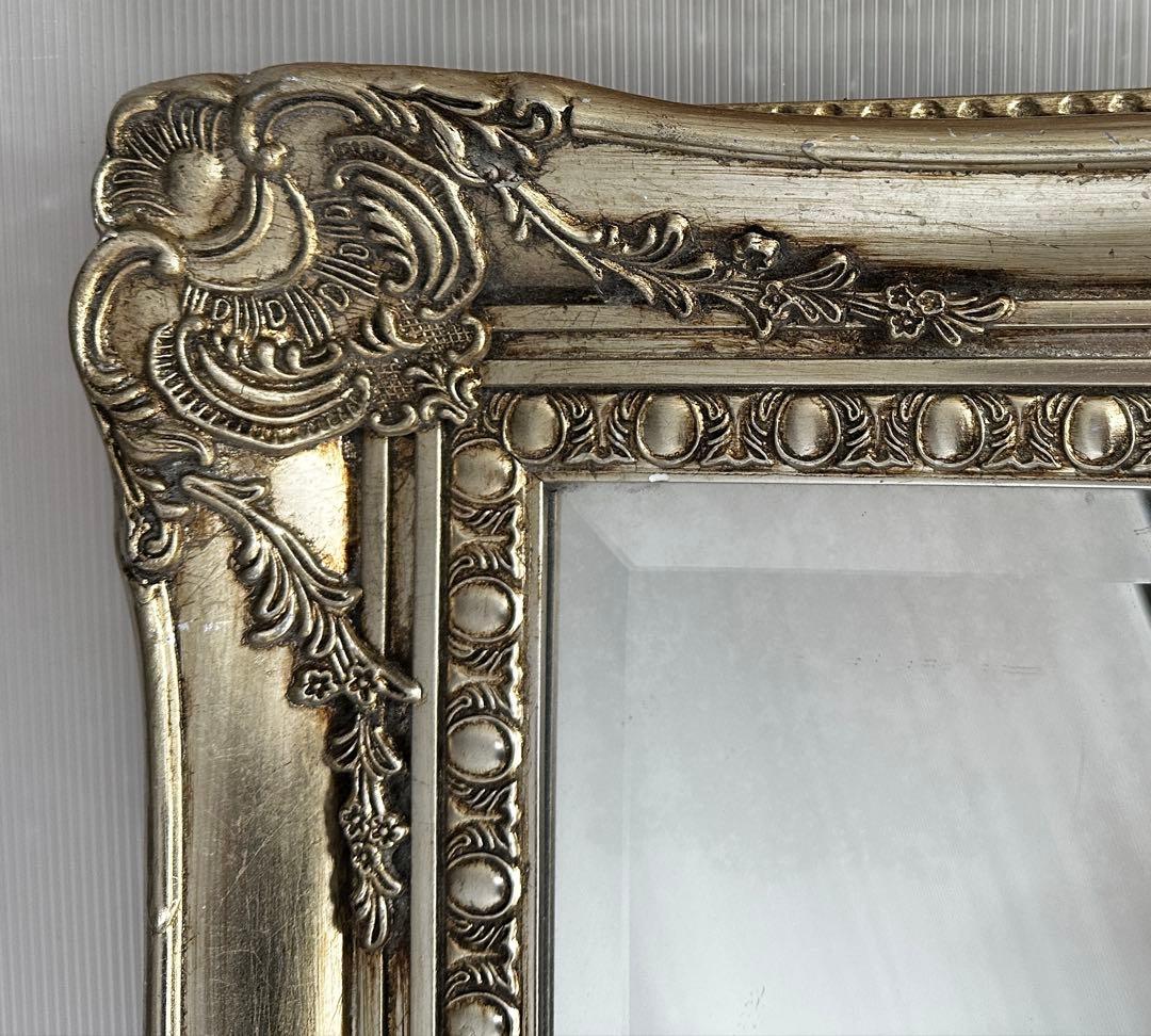 アンティーク調 シルバーフレーム 全身鏡