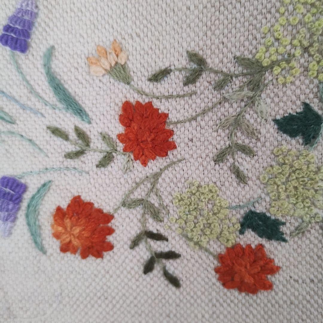 ハンドメイド 手刺繍 小さなお花のト― トバック