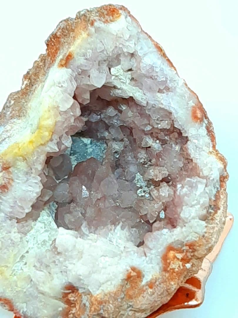 希少石　ピンクアメジスト　ジオード　原石　アルゼンチン産　カルサイト　フラワー