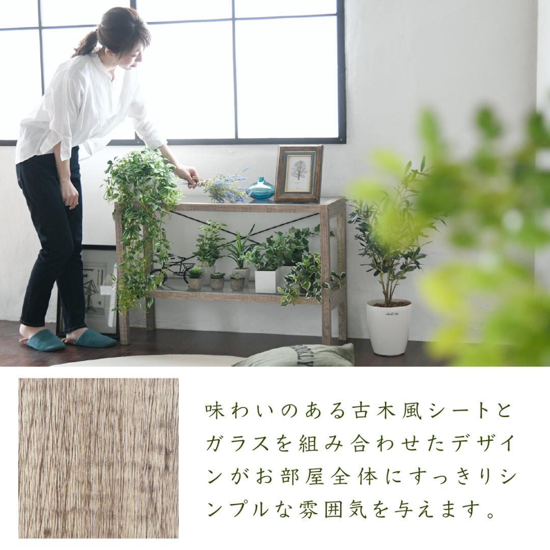 観葉植物 室内 スリム おしゃれ プランタースタンド 二段 ラック ナチュラル