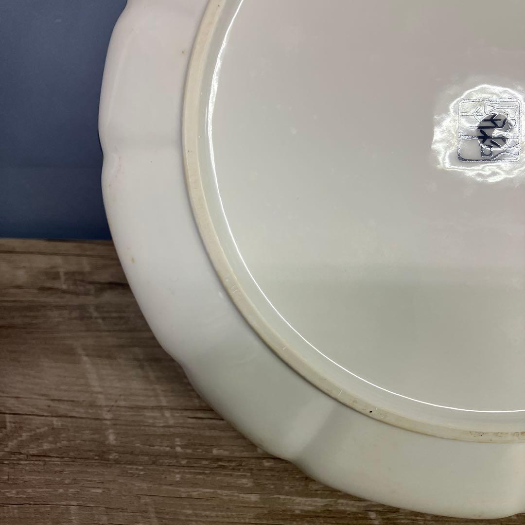 D-5 輪花鉢 和食器 伝統工芸 陶磁器 磁器 縁起物 紅葉 波文様 雑貨