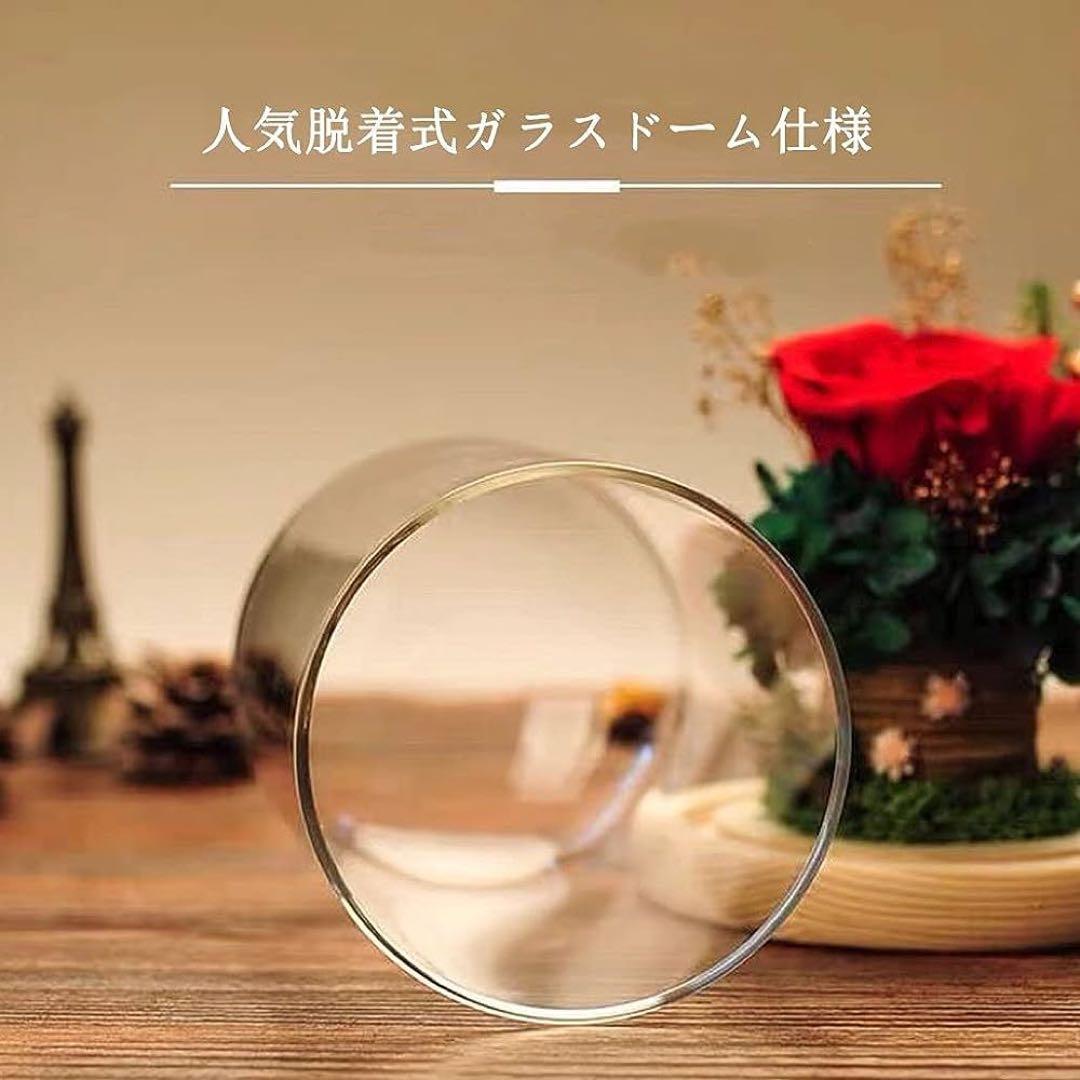 プリザーブドフラワー プレゼント ガラスドーム枯れない花 LEDライト付き