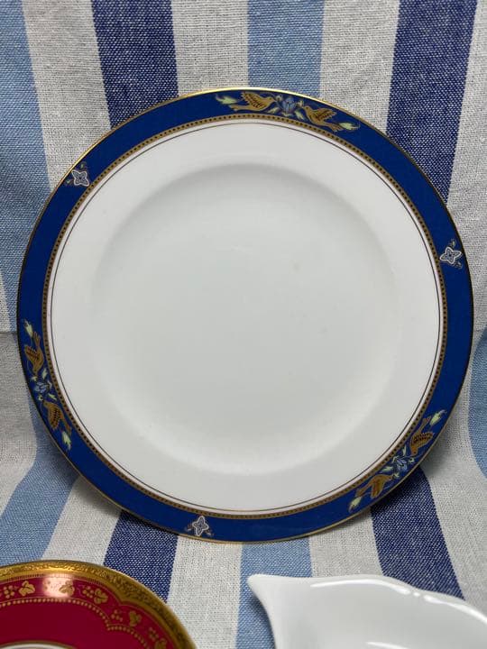 733 大倉陶園　ロイヤルブルークラウン皿　アレキサンドリーヌ茶托　レモントレイ