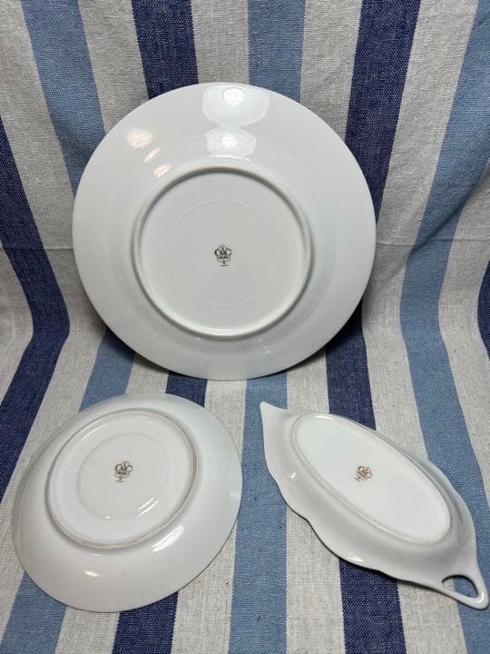 733 大倉陶園　ロイヤルブルークラウン皿　アレキサンドリーヌ茶托　レモントレイ