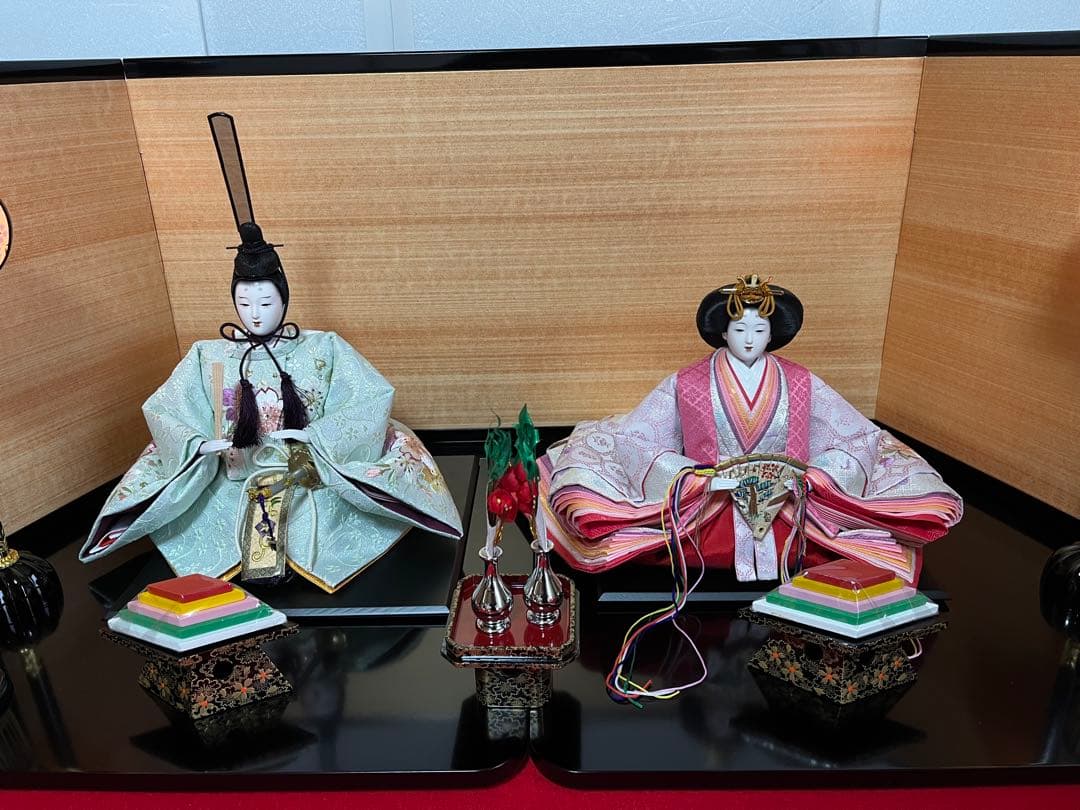 親王飾り　花刺繍　花凛　セット