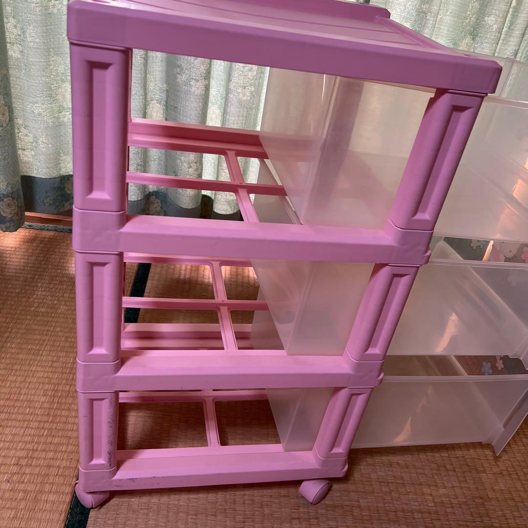 佳佳⭐︎【即日発送可能お値下げ】ハローキティ⭐︎3段収納ケース ピンク⭐︎美品