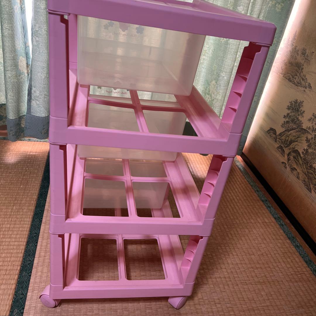 佳佳⭐︎【即日発送可能お値下げ】ハローキティ⭐︎3段収納ケース ピンク⭐︎美品
