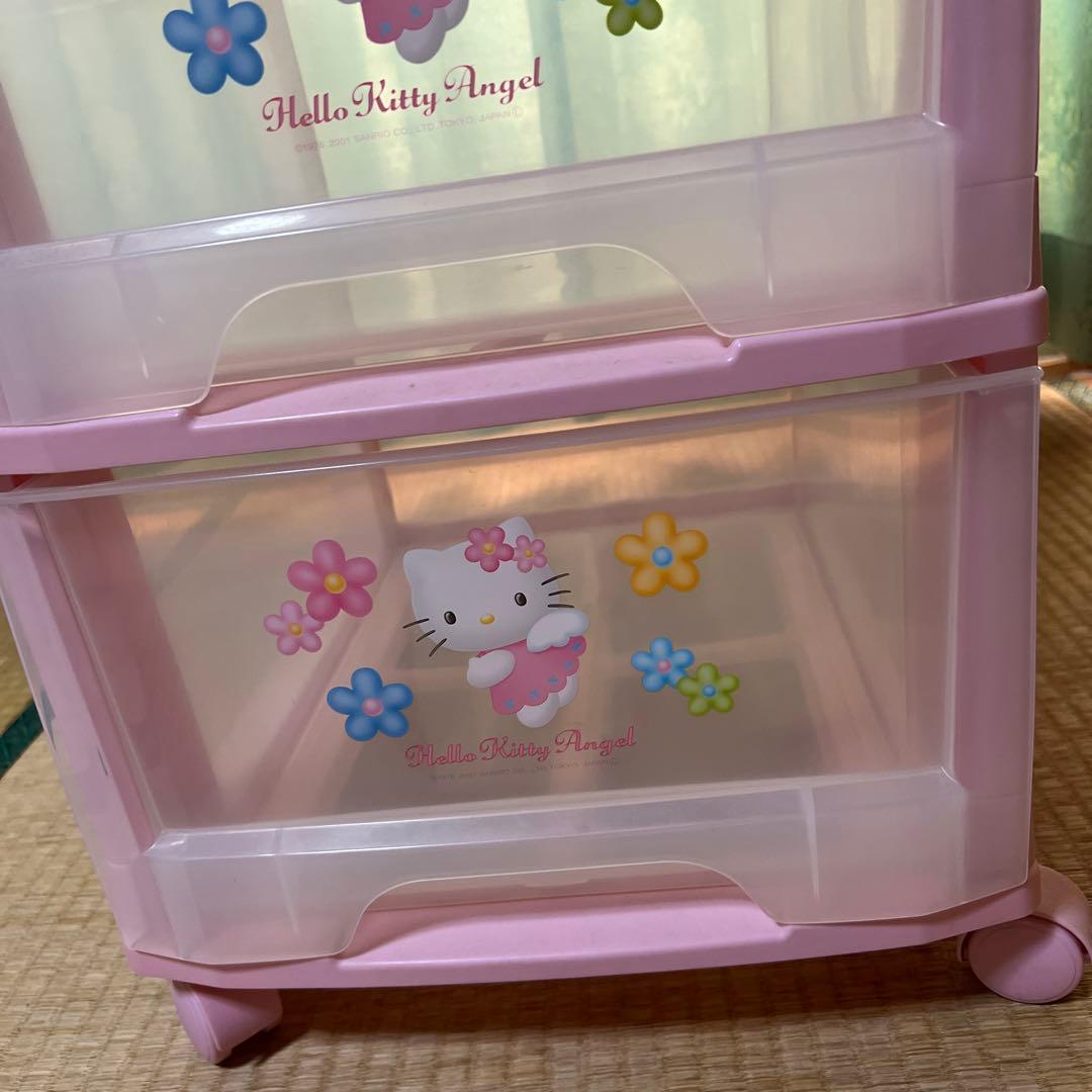 佳佳⭐︎【即日発送可能お値下げ】ハローキティ⭐︎3段収納ケース ピンク⭐︎美品