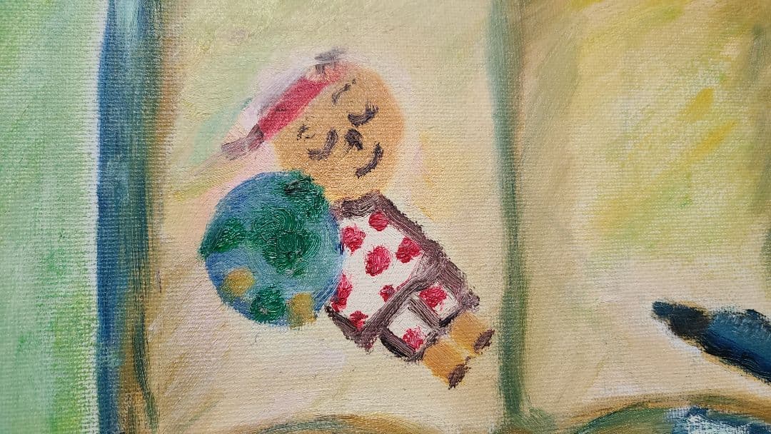 絵画『絵本は夢の中』油絵