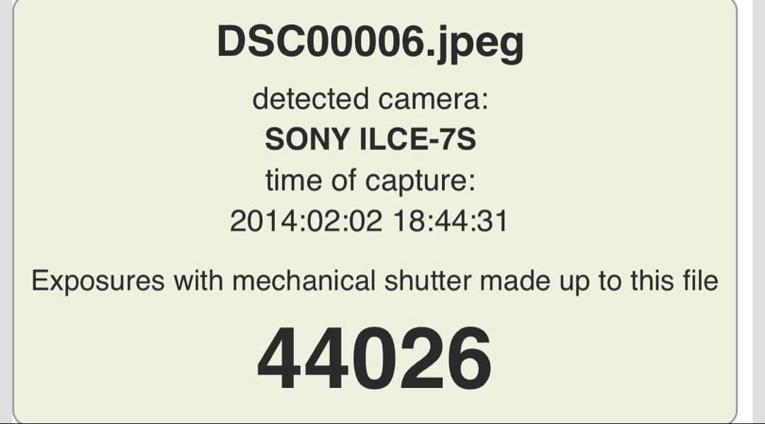 SONY α7S ILCE-7S ボディ ショット回数44,000回