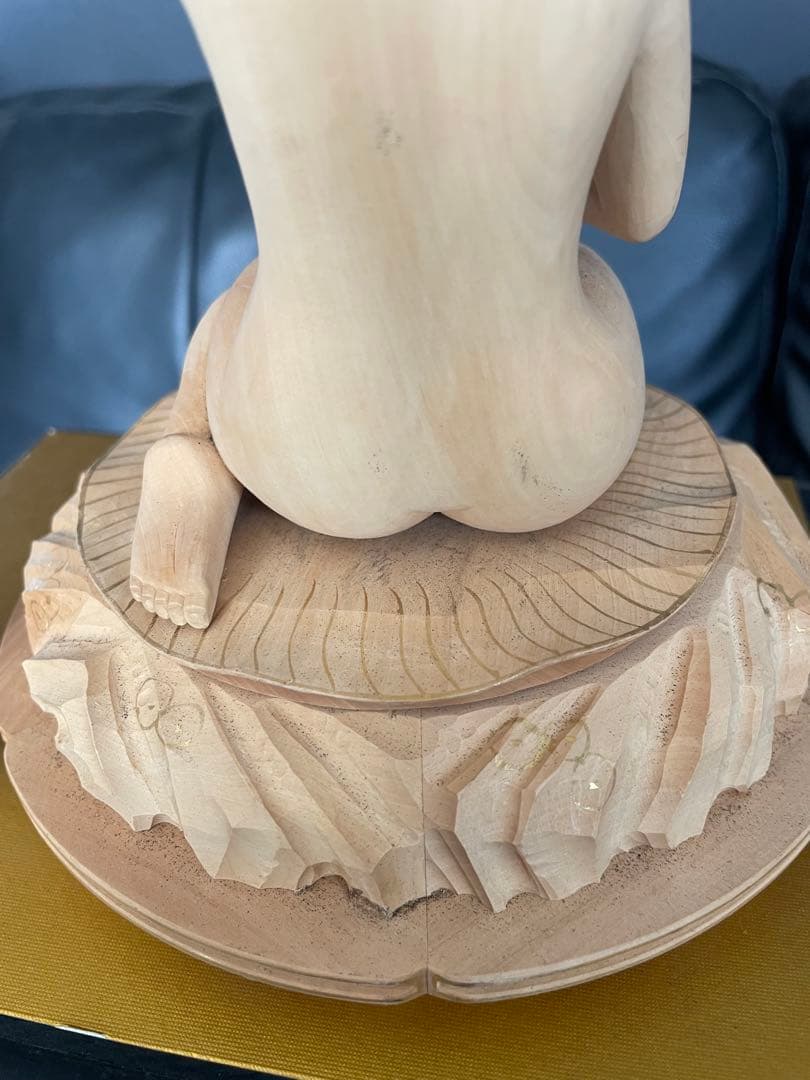 美品弁財天 弁天様 琵琶 木彫り 木製 彫刻 七福神 置物 インテリア ヌード