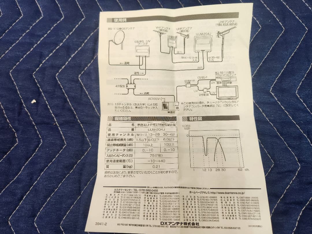 DXアンテナ UUM-204J UHF混合器(関東地区用)✖️3個
